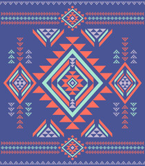 Southwest Native seamless pattern ethnic tribal Aztec geometric Navajo Native American fabric colorful design vector for textile print