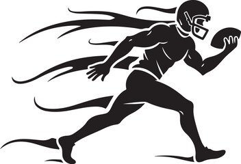 Fototapeta premium American helmet Football Player Silhouette Vector 