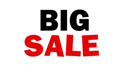 Big Sale Text animation on white Background | Big Sale announcement animated text in red and black color | Sale discount