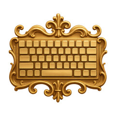 PNG Ornate golden keyboard design