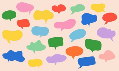 Colorful Speech Bubbles Set. Communication And Expression Collection. Isolated Vector Illustration