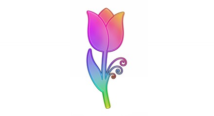 Colorful rainbow tulip illustration
