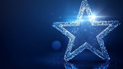 Fototapeta premium Glittering star graphic on dark blue background