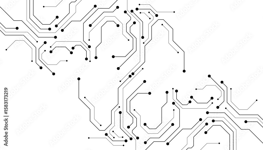 Poster abstract technology circuit diagram on white background.high tech circuit board connection system.ve