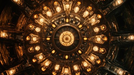 Fototapeta premium Ornate ceiling design with lights