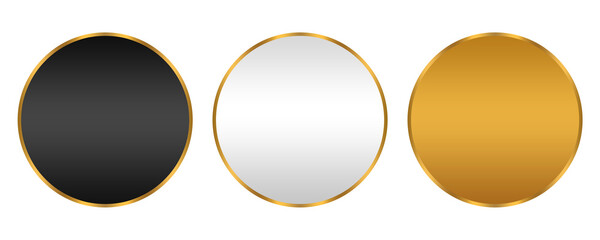 luxury set template gold circle shape text box blank silver gold element, golden round element design template transparent png	