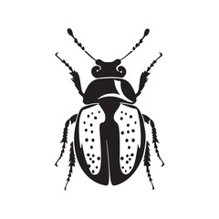 Vector illustration of a cute and adorable baby beetle with bright colors and detailed transparent wings isolated on a white background