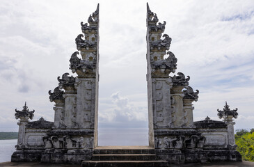 Ancient gate in temple on Nusa Penida island, Bali, Indonesia