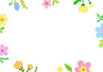 Cute flower frame graphic illustration