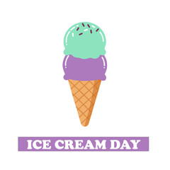 Ice Cream Day Design | Food Holiday Illustration