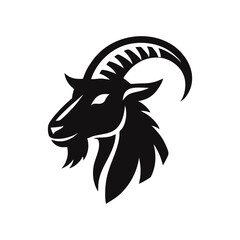 Goat head simple black vector logo icon