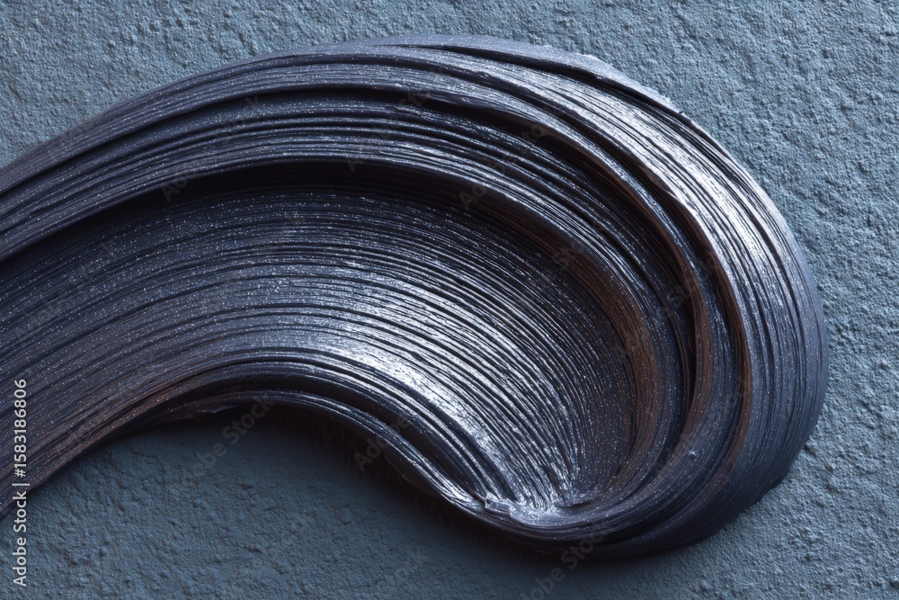 Poster rich texture of dark paint swirled on textured surface creating captivating waves and depth during a