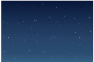 夜空一面に広がる星のシンプルな背景イラスト