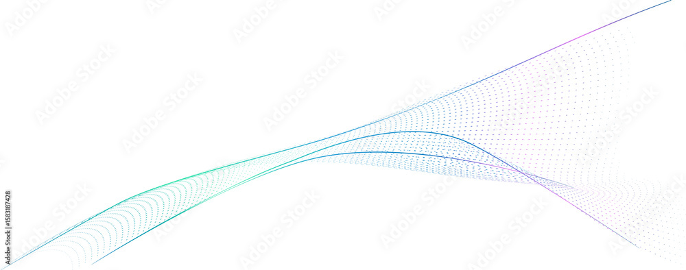 Aufkleber dots and lines design element. abstract pattern of wavy dots and gradient lines for future technolog