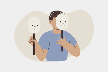 Depressed Sad Lonely Woman Experiencing Emotional Distress Illustration