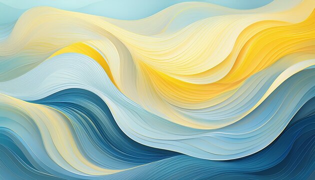 abstract wave pattern pastel blue and yellow
