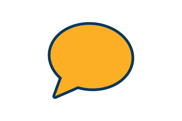 Fototapeta premium Yellow speech bubble with bold outline, clean PNG shape for text, comics, conversations, or presentations