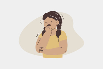 Woman Experiencing Anxiety Attack and Feeling Depressed Illustration