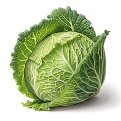 Obraz premium Pointed Cabbage – Unique Cone-Shaped Green on White Background