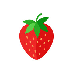 Obraz premium realistic strawberry with leaves on white 