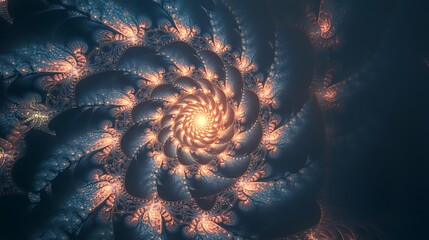 Intricate spiral fractal design
