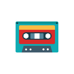 Obraz premium retro cassette tape vector illustration on white 