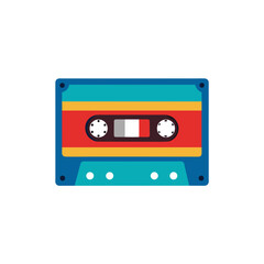 Obraz premium retro cassette tape vector illustration on white 