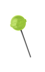3D render of a green lollipop with a glossy surface – isolated on transparent background, perfect for graphic use or digital design projects.3D rendered illustration.
