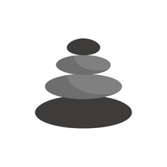 stack of three smooth pebbles on white background .svg