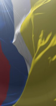 Napo Province Flag, Ecuador. Loop. 4K Vertical