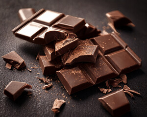 Sweet and delicious dark chocolate bar with nuts