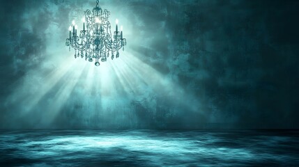 Fototapeta premium The warm night under the light and shadow of the chandelier