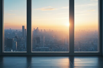 A clean, transparent window with a cityscape view in the background. No streaks or smudges, just bright and fresh clarity.