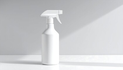 White spray bottle on a white surface
