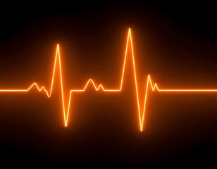 Neon orange heartbeat graphic