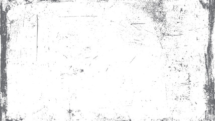 Grunge texture with scratched vintage frame and weathered edge. Dirty white worn surface with distressed retro overlay look.
