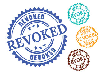 Revoked Label Stamp Collection, Grunge Style Compliance Denial Set  