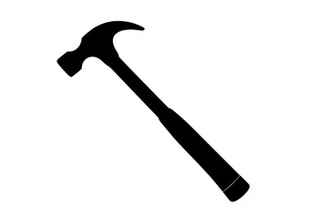 Silhouette of a Hammer Isolated on White Background