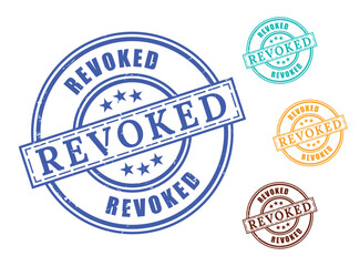 Revoked Authorization Stamp Pack, Grunge Rubber Canceled Permission Labels  