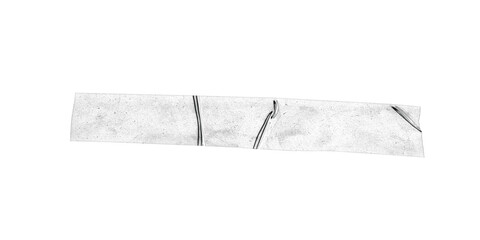 Thin transparent tape strip with edge scratch and slight wrinkles – adhesive texture for...