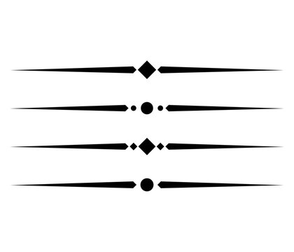 text separator shapes. set of line divider