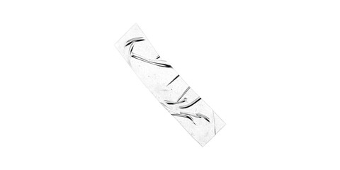 Rolled transparent adhesive tape strip with diagonal texture – curved clear tape isolated on...