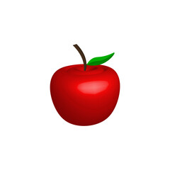 red apple icon 3d mock up flat design with white background simple creative concept web icon eps 10
