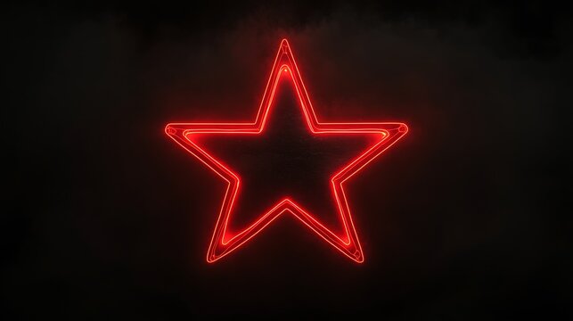 Red neon star on dark background (6)