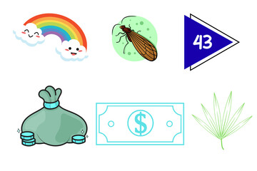 Cute Mixed Cartoon Icon Collection