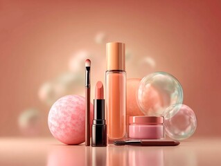 Fresh idea for cosmetic product design on elegant background, Banner for cosmetics store.