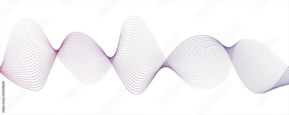 Poster abstract glowing modern wave with dynamic flowing lines. futuristic technology and sound wave lines.