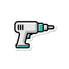 Cordless electric power drill, a versatile construction tool, isolated on a white background