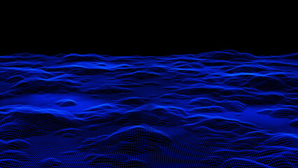 Abstract  colorful wave background illustration. Abstract Running Landscape. 3D rendering.