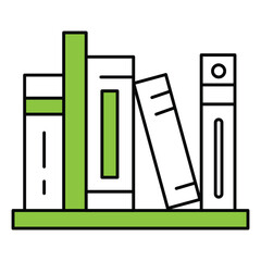 Educational Library Icon With Books And Knowledge